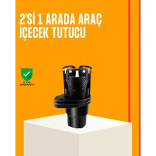 K-Yonlineticaret Oto Bardak Tutucu 360° Döner Çift Bölmeli Karbon Fiber Tasarım