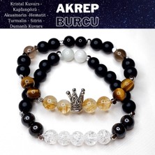 Herkimer Doğaltaş Orijinal Doğaltaş Akrep Burcu Erkek Bileklik Kombini