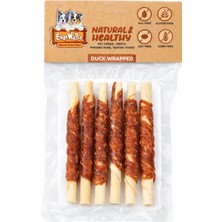 Eva & Wall-e Ördek Sargılı Beyaz Sığır Derisi Burgu Köpek Ödülü Tahılsız Doğal Çiğneme Çubuğu