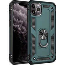 Najmaddin Newface Iphone 11 Pro Max Kılıf Sofya Yüzüklü Silikon Kapak - Yeşil