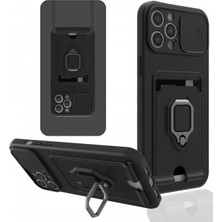 Najmaddin Newface Iphone 12 Pro Kılıf Zuma Kartvizitli Yüzüklü Silikon - Siyah