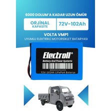 Electroll Volta Vmp1 Uyumlu (Standart Kapasite) Lifepo4 72V 102AH Elektrikli Otomobil Bataryası