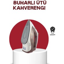 K-Yonlineticaret Seramik Tabanlı Buharlı Ütü 2200W Dikey Ütüleme 300ML Kahverengi