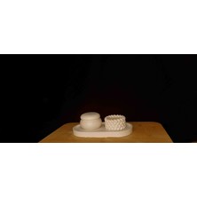 DS Tasarım Örgü Set - Doğal Soya Mumu - Örgü Mumluk - Yuvarlak Kapaklı Mumluk