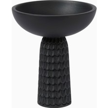 Zanat Nera El Oyması Siyah Akçaağaç Dekoratif Kase