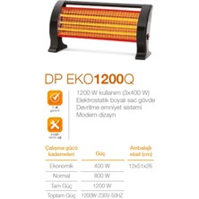 K-Yonlineticaret DP-1200Q 1200 W Elektrikli Quartz Isıtıcı