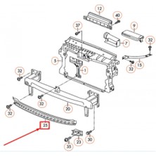 TŞT Volkswagen Tiguan Ön Tampon Demiri Alt 2007  (Oem No:  5N0807651B)