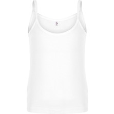 Erdem Kız Çocuk Beyaz %100 Pamuklu Ip Askılı 6'lı Paket Ribana Atlet 4055