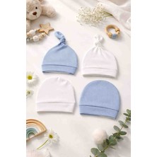 UmBaby 4’lü Yenidoğan Bebek Şapkası – %100 Pamuk Penye, Düz & Bağlamalı Model