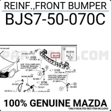 TŞT Mazda 3 Ön Tampon Demiri 2013- (Oem No:  BJS7-50-070C)