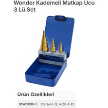 Wonder STW01376-1 Kademeli Matkap Ucu Set, 4-12, 4-20 Mm, 4-32 mm