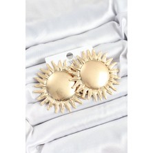 Solenya Pirinç Güneş Model Gold Renk Kadın Küpe