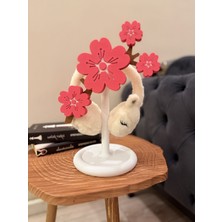 Çiçek Figürlü Dekoratif Masaüstü Kulaklık Standı