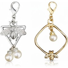 Hobicium Arı Figürlü Taşlı Çanta Charmı Çanta Aksesuarı 2 Li Set