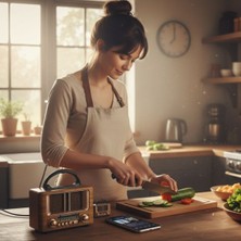 By Nevser® Küçük Mini Boy Retro Ahşap Tasarım Bluetooth Hoparlörlü Radyo – Fm/am Destekli, Şarjlı ve Taşınabilir Radyo NS-8108