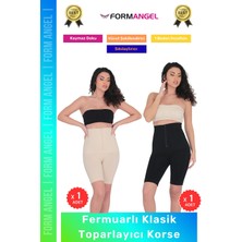 Form Angel #korse Vücut Bel Popo Şekillendiren Sıkılaştırıcı Fermuarlı Paçalı Klasik Toparlayıcı Korse 2'li Set