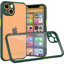 Herşeytrend Iphone 13 Mini Kılıf Miami Şeffaf Silikon - Koyu Yeşil