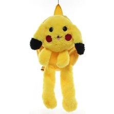 K-Yonlineticaret Peluş Işıklı Oynar Kulaklı Pikachu Sırt Çantası