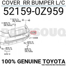 TŞT Toyota Corolla Arka Tampon 2018 (Oem No:  52159-0Z959)