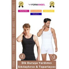 Form Angel #erkekkorse Dik Duruş Vücut Bel Göğüs Toparlayıcı Göbek Sıkılaştırıcı Erkek Korse Atlet 4'lü Set