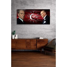 Olinpa Kırılmaz Cam Duvar Saati , Hem Tablo Hem Saat Atatürk Tasarım Ev Ofis Hediyesi