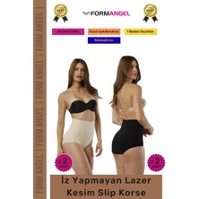 Form Angel #korse 2 Beden Incelten Toparlayıcı Iz Göstermeyen Kaymaz Kadın Lazer Kesim Slip Korse 4'lü Set