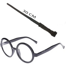 K-Yonlineticaret Harry Potter Asası ve Siyah Çerçeveli Gözlük Seti