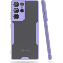 Najmaddin Newface Samsung Galaxy S21 Ultra Kılıf Platin Silikon - Lila