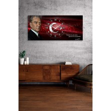 Olinpa Kırılmaz Cam Duvar Saati , Hem Tablo Hem Saat Atatürk Tasarım Ev Ofis Hediyesi