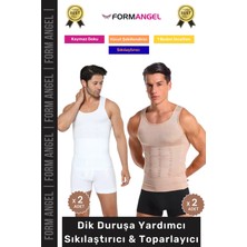 Form Angel #erkekkorse Dik Duruş Vücut Bel Göğüs Toparlayıcı Göbek Sıkılaştırıcı Erkek Korse Atlet 4'lü Set