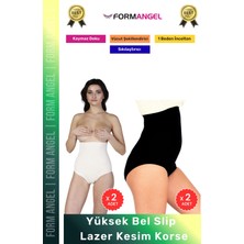 Form Angel #korse Dikişsiz Lazer Kesim Iz Göstermeten Toparlayıcı Kadın Kaymaz Yüksek Bel Slip Korse 4'lü Set
