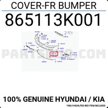 TŞT Hyundai Sonata Ön Tampon 2006-2008 (Oem No:  865113K001)