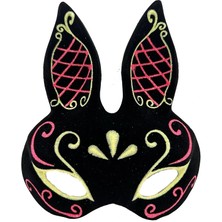 K-Yonlineticaret Siyah Kırmızı Gold Tavşan Maskesi