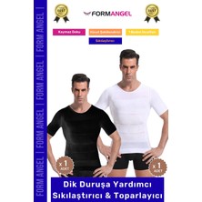 Form Angel #erkekkorse Dik Duruş Vücut Bel Göğüs Toparlayıcı Göbek Sıkılaştırıcı Kısa Kol Korse Atlet 2'li Set