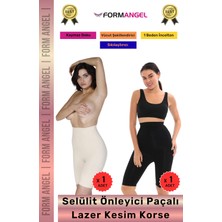 Form Angel #korse Lazer Kesim Dikişsiz Iz Göstermeyen Toparlayıcı Kaymaz Selülit Önleyici Paçalı Korse 2'li Set