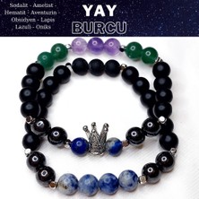 Herkimer Doğaltaş Orijinal Doğaltaş Yay Burcu Erkek Bileklik Kombini