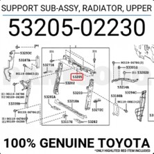 TŞT Toyota Corolla Ön Panel Üst  2013-2018 (Oem No:  5320502230)