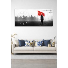 Olinpa Kırılmaz Cam Duvar Saati , Hem Tablo Hem Saat Atatürk Istiklal Marşı Tasarım Ev Ofis Hediyesi