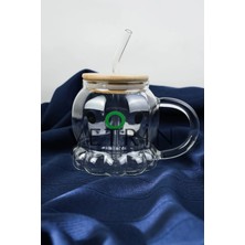 Vetrin 400 ml Bambu Kapaklı Brosilikat Ahtapot Kupa Bardağı