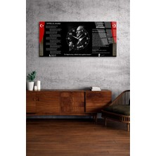 Olinpa Kırılmaz Cam Duvar Saati , Hem Tablo Hem Saat Atatürk Istiklal Marşı Gençliğe Hitabe Tasarım Ev Ofis Hediyesi