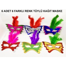 K-Yonlineticaret Tüylü Kağıt Parti Venedik Balo After Maskesi 6 Adet