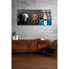 Olinpa Kırılmaz Cam Duvar Saati , Hem Tablo Hem Saat Osmanlı Tarihi Temalı Duvar Saati Ev Ofis Hediyesi