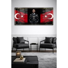 Olinpa Kırılmaz Cam Duvar Saati , Hem Tablo Hem Saat Atatürk Istiklal Marşı Gençliğe Hitabe Tasarım Ev Ofis Hediyesi