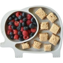 By Nevser® Bebek ve Çocuk Için Sevimli Fil Model Desenli Yemek Bebek Mama Kabı Bölmeli Tabak