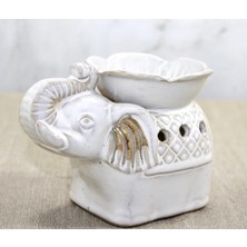 Glowify Store Beyaz Seramik Filli Buhurdanlık