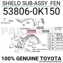 TŞT Toyota Hilux Ön Çamurluk Davlumbazı 2x2 Sol 2015- (Oem No:  538060K150)