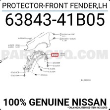 TŞT Nissan Micra Ön Çamurluk Davlumbazı Sol 1992-1998 (Oem No:  6384341B05)