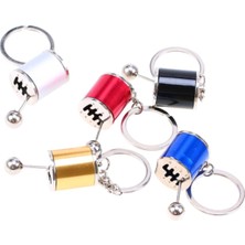 By Nevser® Hareketli Araba Vites Anahtarlık Altı Hız Manuel Vites Dişli Shifter Topuzu Metal Anahtarlık