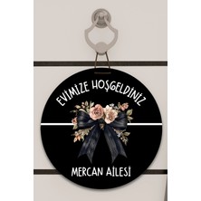 Shelife Dijital Baskı Siyah, Kurdele Desenli, Kişiye Özel Kapı Süsü, Duvar Süsü