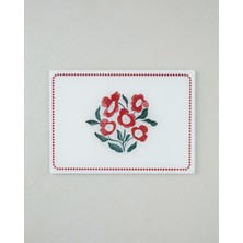 English Home Bright Parade Cam Kesme Tahtası 25X35 cm Kırmızı - Beyaz